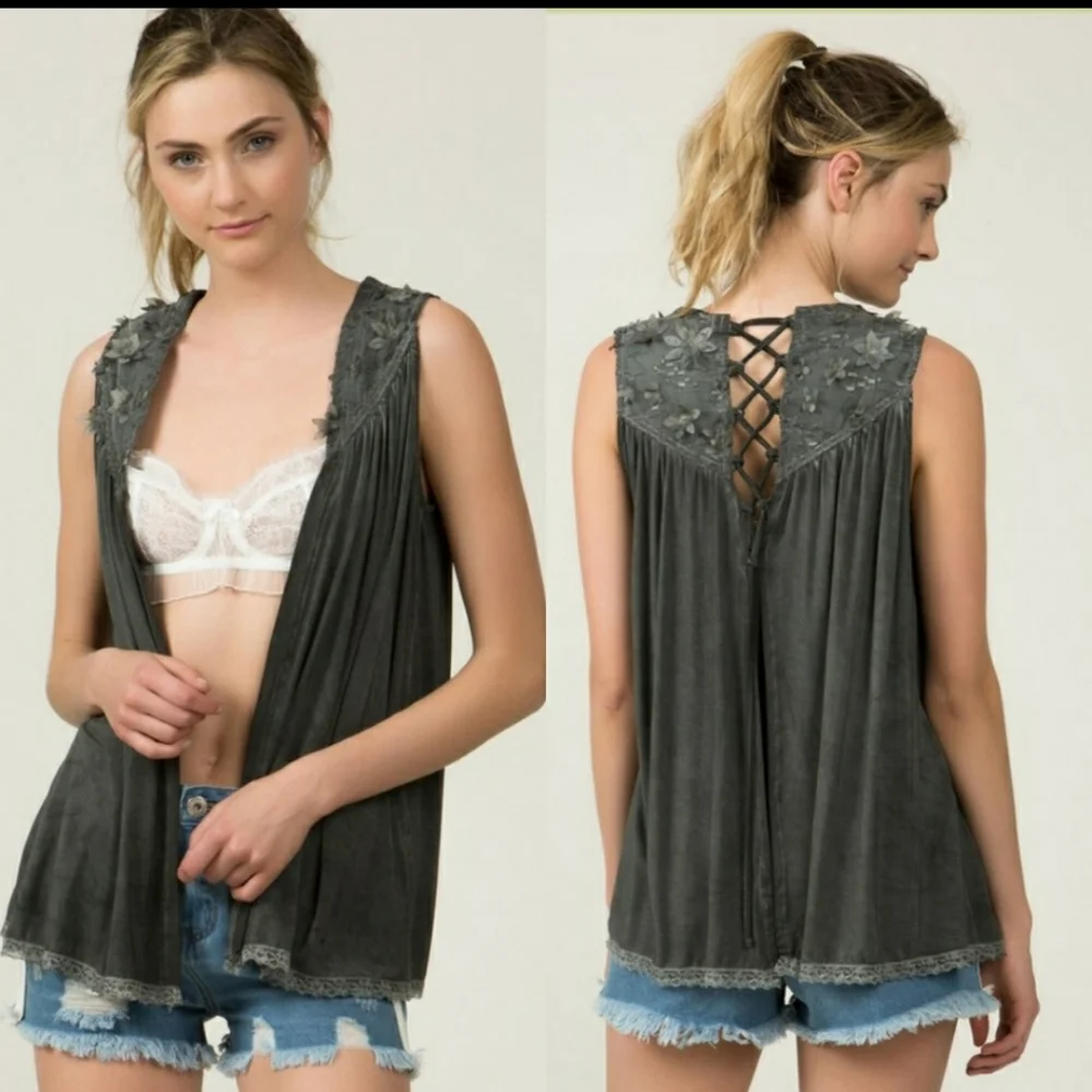 New boutique Mineral washed Pol vest - Picture 2 of 3